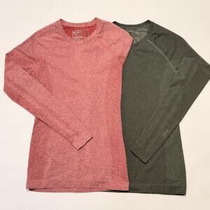 FIGS Salta Shirt Womens XS/S Multicolor Seamless Long Sleeve Underscrub Lot Of 2